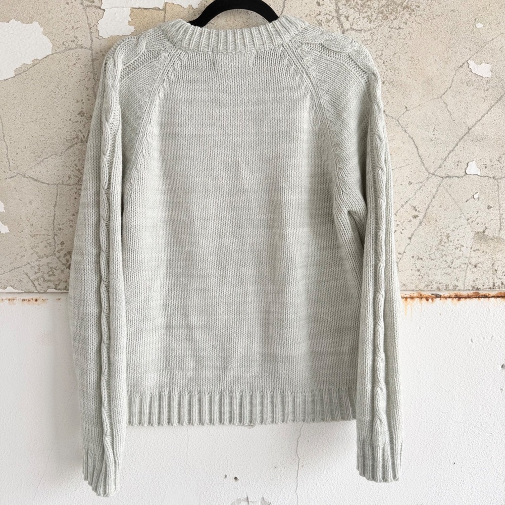Vintage Fisherman Sweater Chunky Aran Cable Knit Cozy Pullover Gray Men M Vtg 90 - Picture 4 of 8
